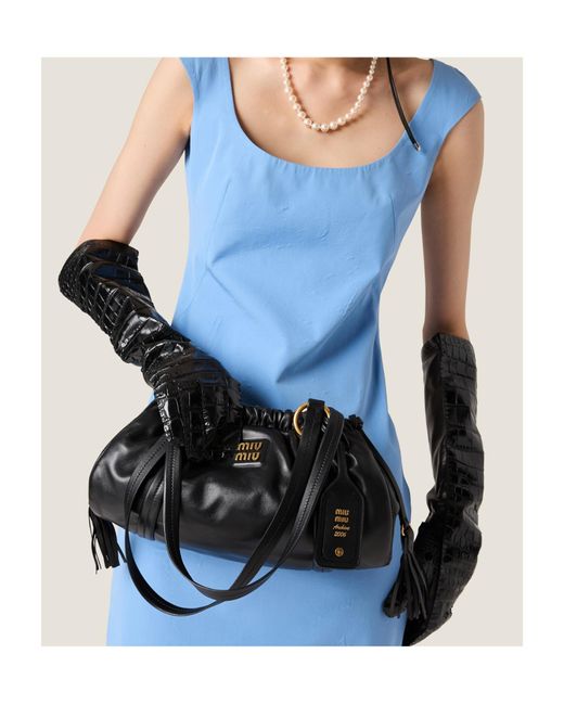Miu Miu Black Joie Nappa Leather Bag