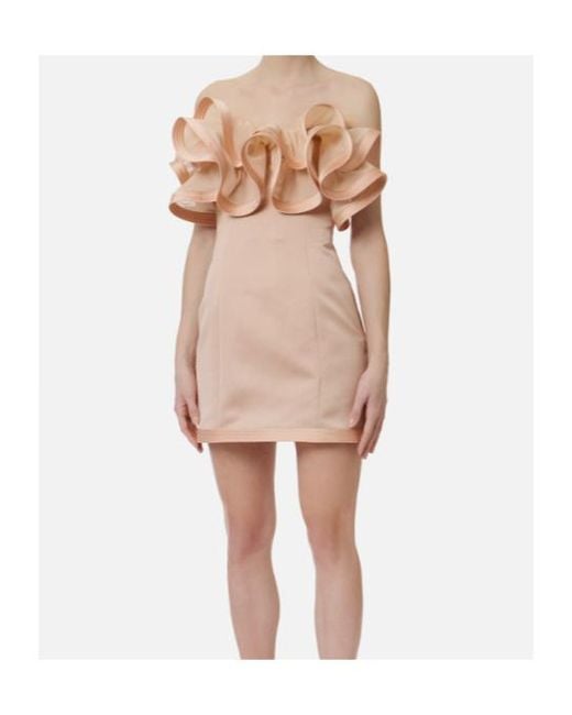 Elisabetta Franchi Pink Ruffled Mini Dress