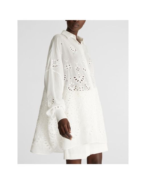 Ermanno Scervino White Broderie Anglaise Buttoned Shirt