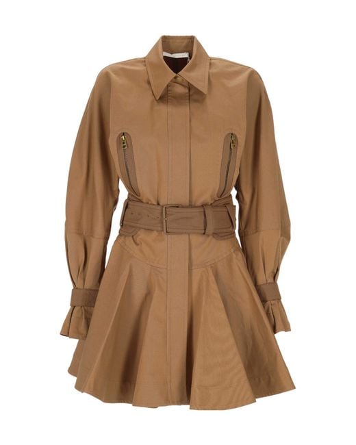 Zimmermann Brown Long-Sleeved Belted Dress