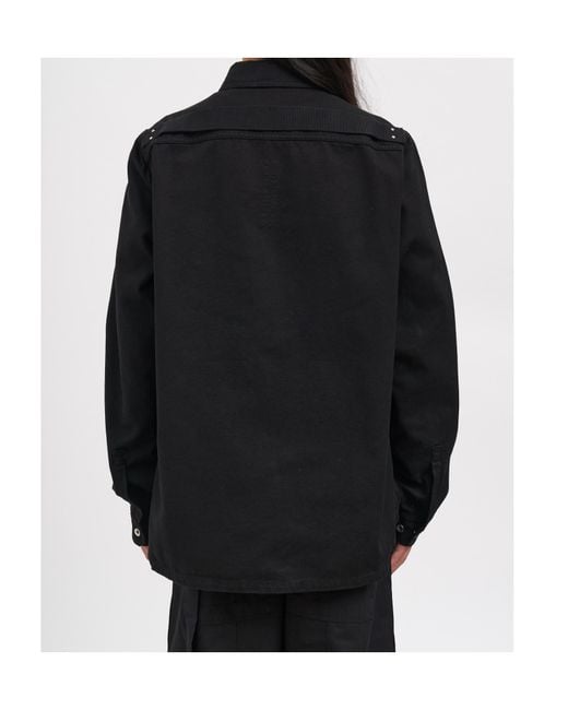 Rick Owens Black Relaxed Overshirt Jacket for men