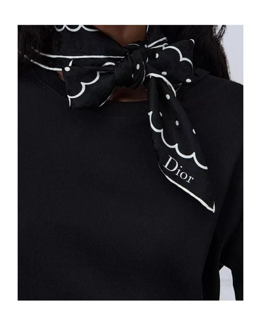 Dior Black Polka Oblique 70 Square Scarf