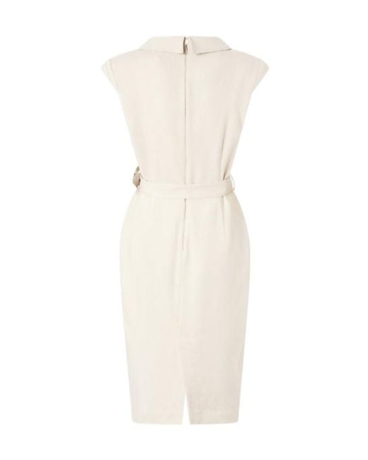 Pinko White Belt Midi Wrap Dress