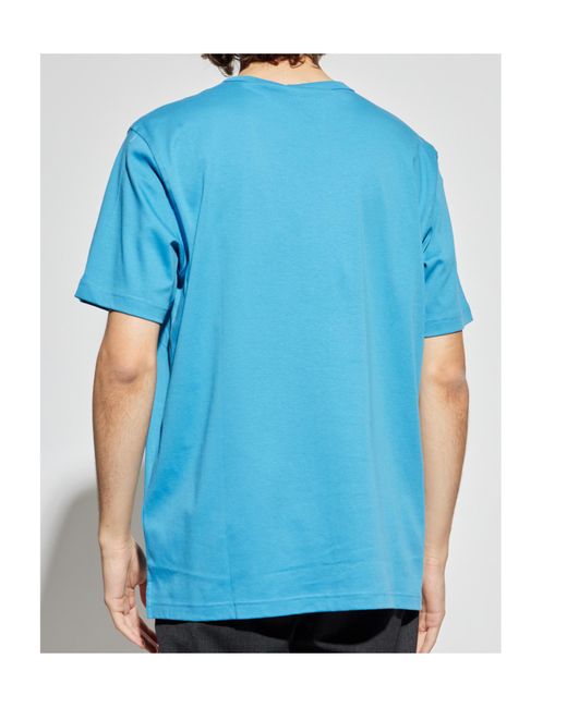 DIESEL Blue T-Adjust-Slits Logo-Embroidered T-Shirt for men