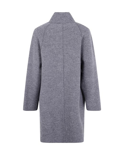 Harris Wharf London Gray Raglan-Sleeve Wool Coat