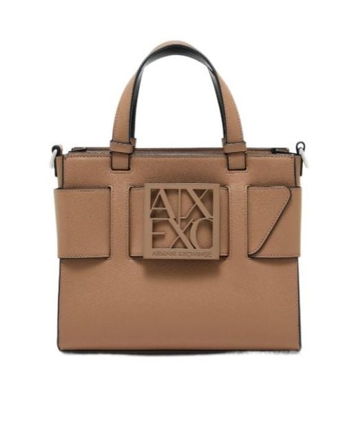 ARMANI EXCHANGE Brown Shopping Bag With Monogram