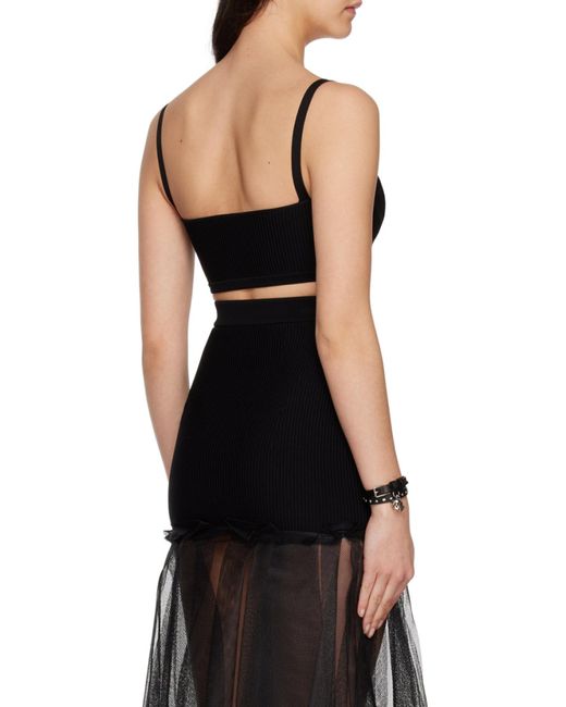 McQueen Black Cut Out Strapped Top
