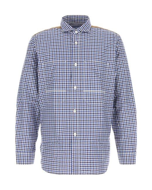 Junya Watanabe Blue Back Checked Shirt for men