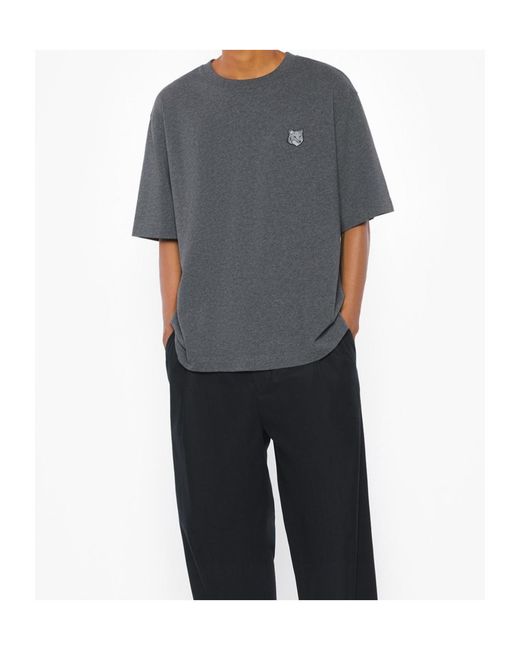 Maison Kitsuné Black Logo-Detailing Cotton T-Shirt for men