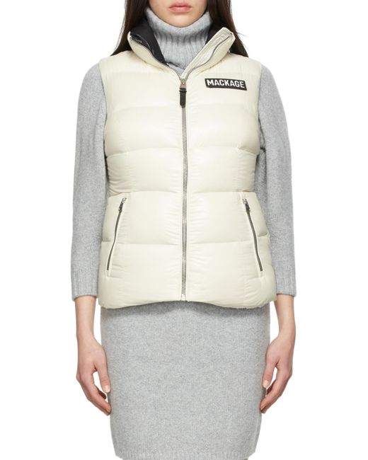 Mackage Gray Logo Quilted Down Vest