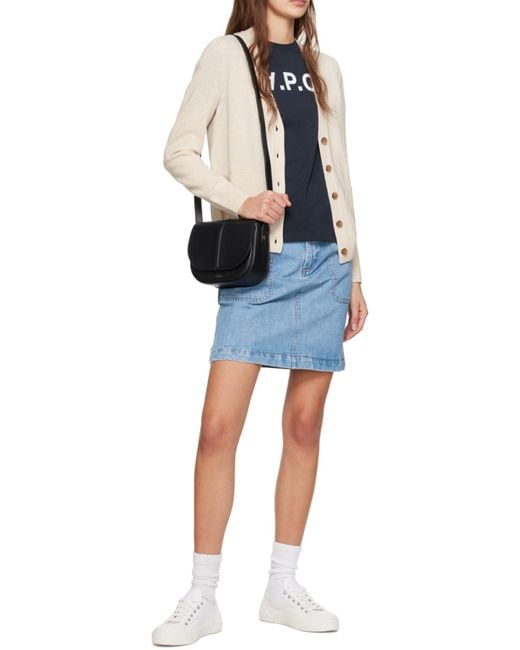 A.P.C. White Louisa Logo-Embroidered Cardigan