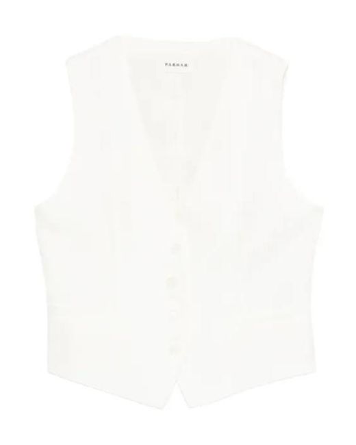 P.A.R.O.S.H. White V-Neck Button Jacket