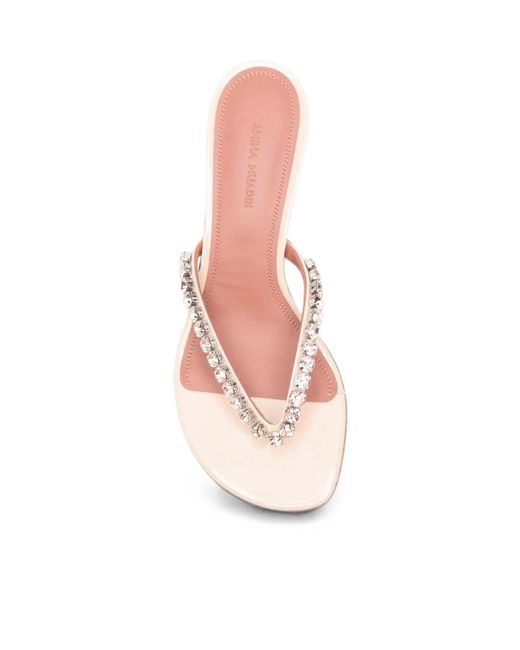AMINA MUADDI Pink Split-Toe High-Heeled Sandals