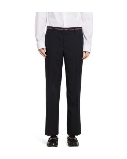 Gucci Black Straight-Leg Tailored Trousers for men