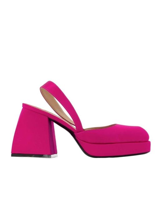 NODALETO Pink Bulla Jones Square Toe Pumps