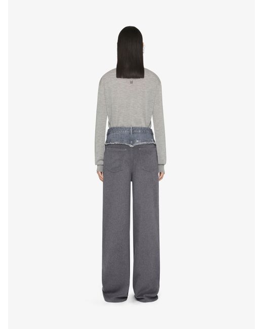 Givenchy Gray High-Waist Panelled Oversized Jeans