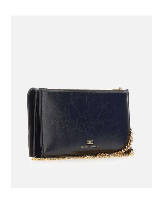 Elisabetta Franchi Black Chain Logo Wallet