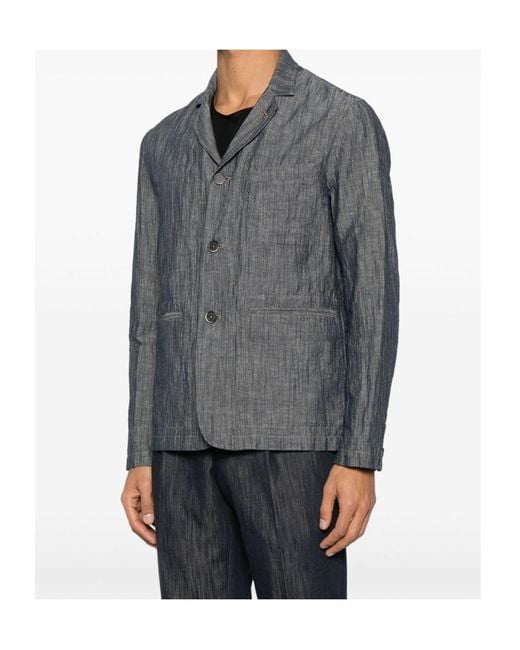 Barena Gray Canal Piado Single Breasted Blazer for men