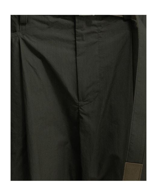 Sacai Green Drawstring Casual Pants for men