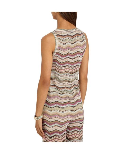 Missoni Natural Chevron Fine-Knit Top