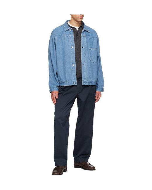 Nanamica Blue Double-Pleated Casual Pants for men