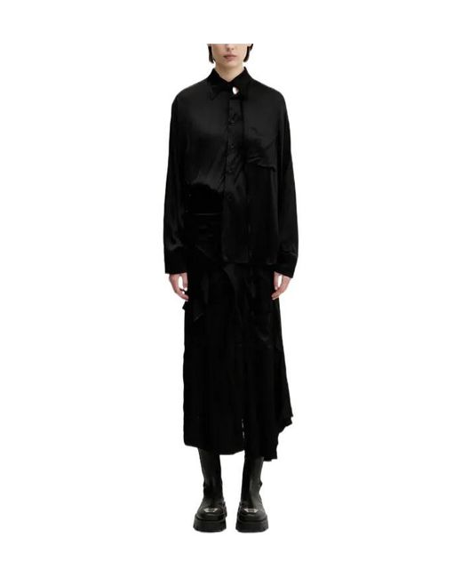 OTTOLINGER Black Ruffled Satin Dress
