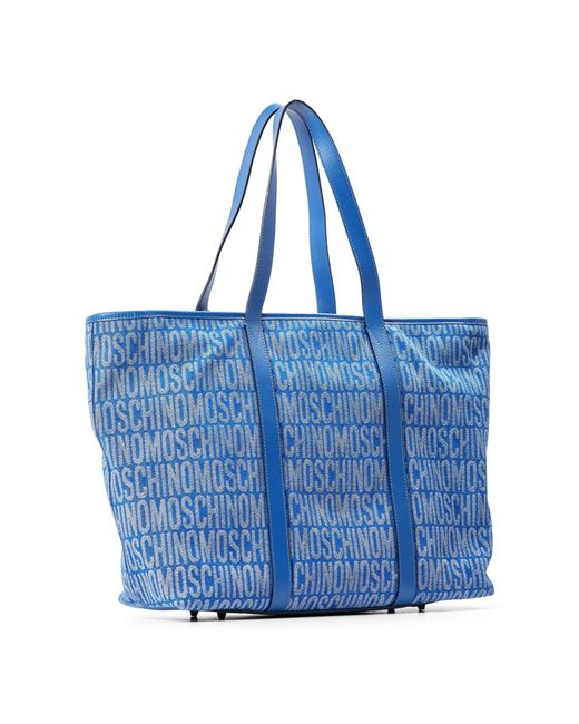 Moschino Blue Minimalist Tote Bag