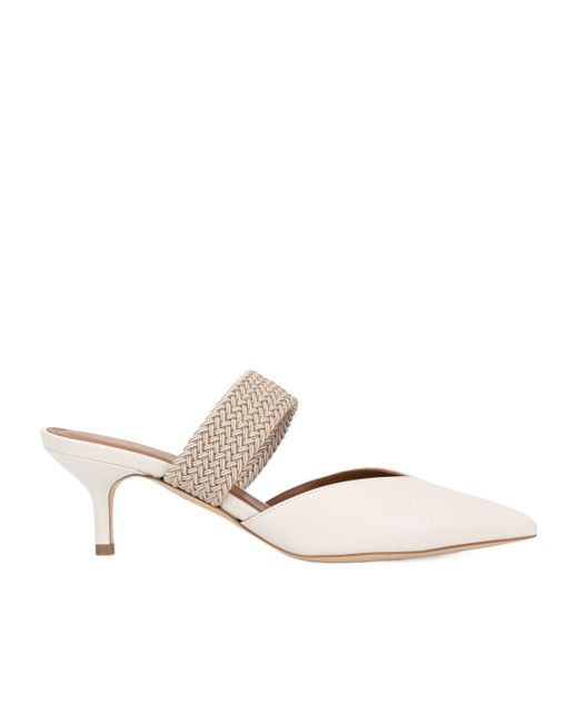 Malone Souliers White Open-Heel Muller Shoes