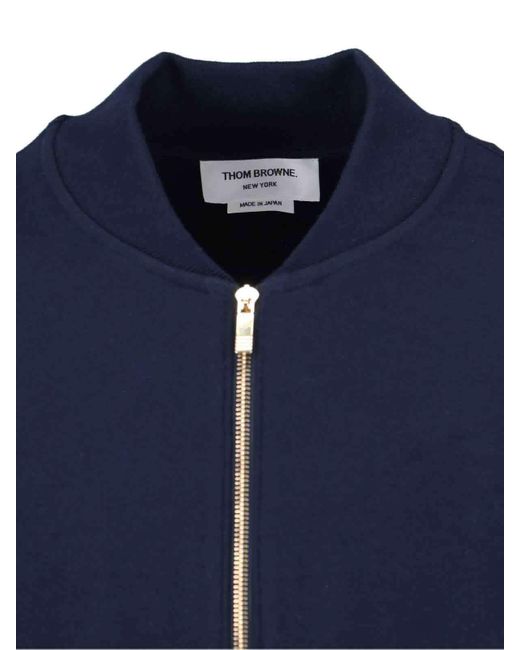 Thom Browne Blue Four-Stripe Bomber Jacket for men