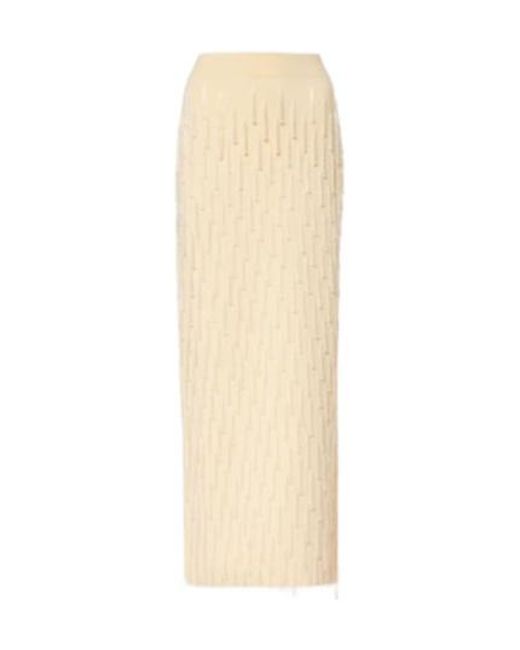 Galvan Natural Depois Embellished Jersey Maxi Skirt