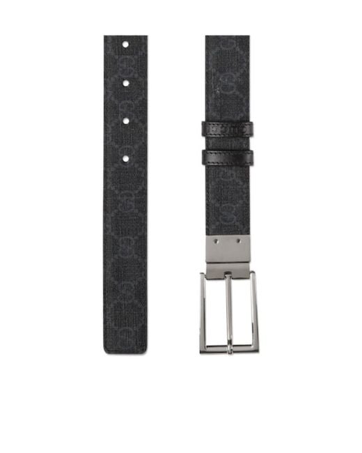 Gucci Black Reversible Rectangle Buckled Belt for men