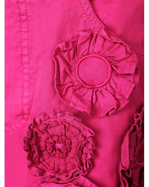 DSquared² Pink Appliquéd Wide-Leg Pants