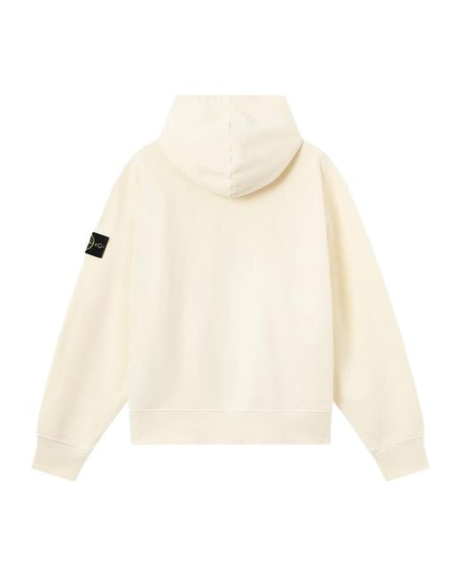 Stone Island Natural Zip-Up Hoodie for men