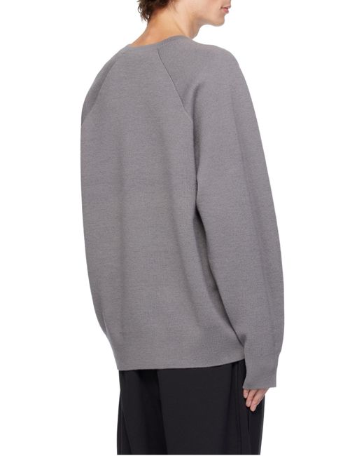 Y-3 Gray 3S Knit Crew Sweater for men