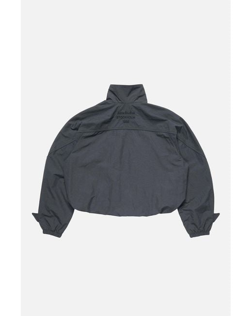 Acne Blue Logo-Print High-Neck Jacket