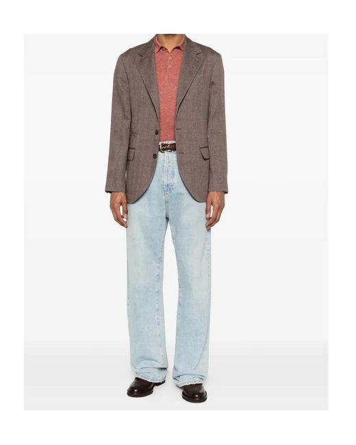 Brunello Cucinelli Brown Flap-Pocket Blazer for men