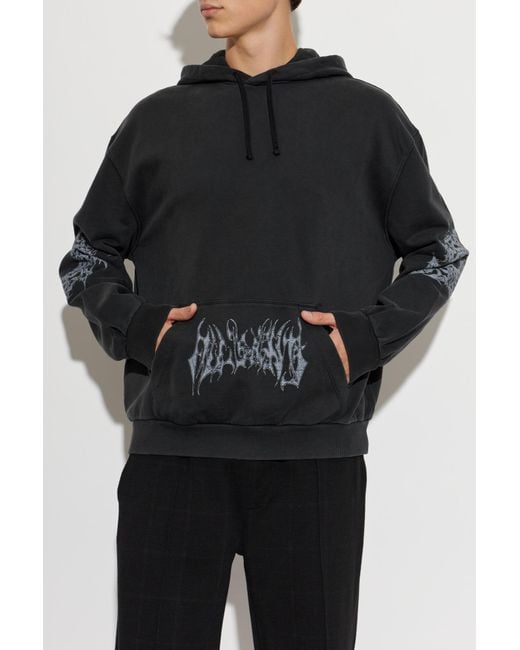 AllSaints Black Helvette Graphic Hoodie for men