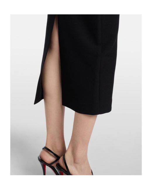 Roland Mouret Black Floral-Applique Crepe Midi Dress