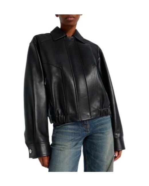 Versace Black Zip Leather Jacket