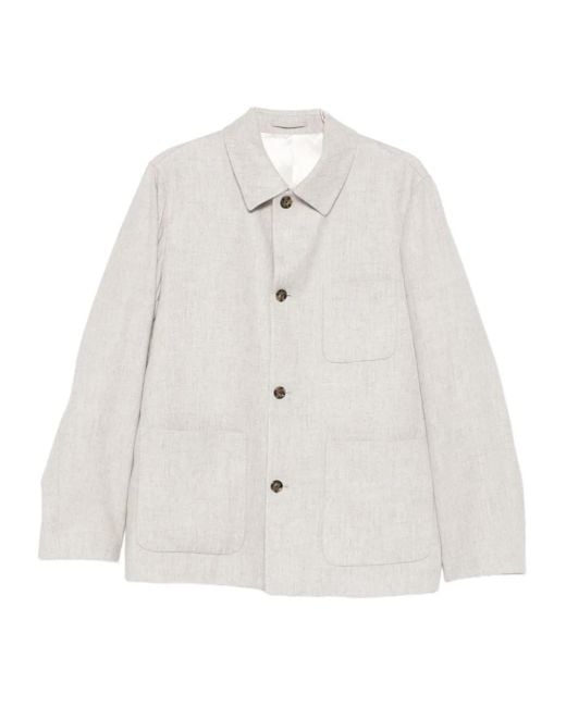 Lardini White Patch-Pockets Jacket for men