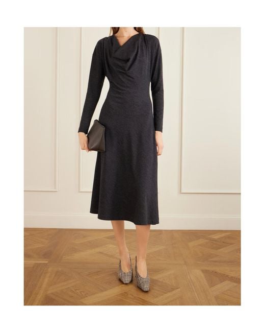 Brunello Cucinelli Black Long-Sleeved Dress