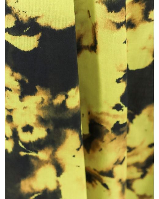 Erika Cavallini Semi Couture Yellow Floral-Pattern Maxi Skirt