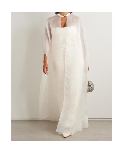 Gabriela Hearst White Round Neck Shawl
