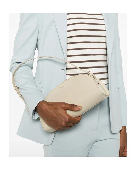 A.P.C. Natural Adjustable-Strap Half-Moon Shoulder Bag