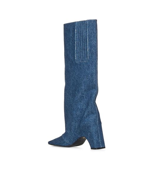 Coperni Blue Square-Toed Boots
