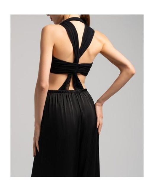 Philosophy Di Lorenzo Serafini Black Draped Cutout Bodysuit