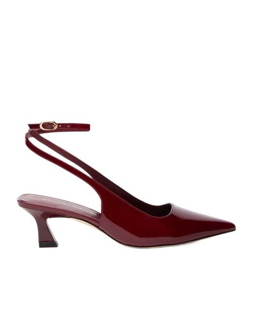 Stuart Weitzman Red Vinnie 50 Strap Pump