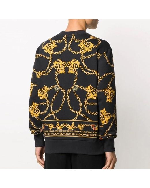 Versace Jeans Black Logo Printed Sweater for men