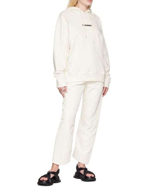 Jil Sander Gray Hooded Logo Sweatshirt