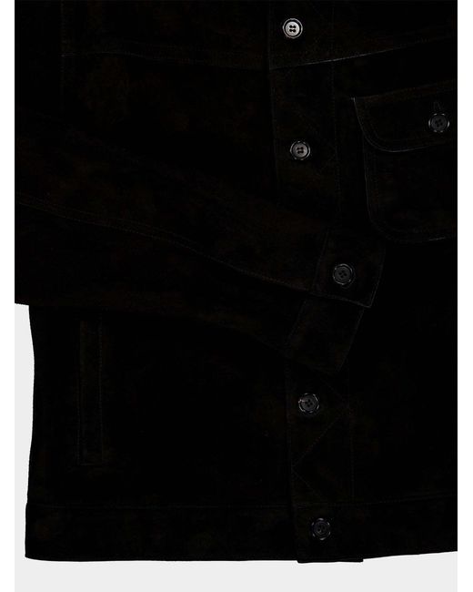 Givenchy Black Leather Buttoned Jacket for men